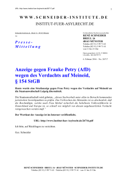 PM v. 06.02.2016 wegen Frauke Petry (AfD) - Institut-fuer