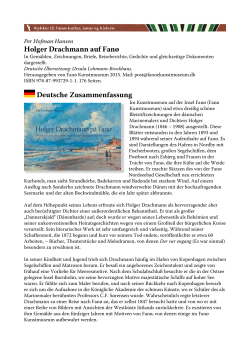 Holger Drachmann auf Fanø Deutsche Zusammenfassung