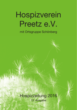 Hospizverein Preetz e.V. &middot; Hospizzeitung 2016
