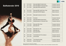 Ballkalender 2015/2016 - Congress und Messe Innsbruck GmbH