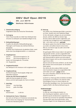 Ausschreibung DSV Golf Open 2015