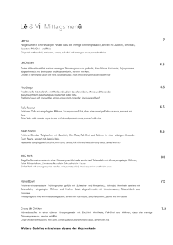 Lê & Vi Mittagsmenü - Lê & Vi Gastro GmbH