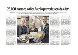 25.000 Kartons voller Archivgut verlassen das Asyl