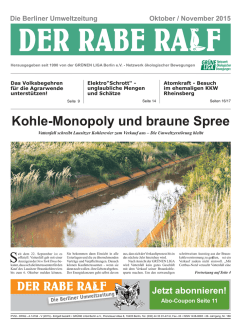 Kohle-Monopoly und braune Spree