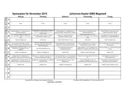 Speiseplan für November - Johannes-Kepler