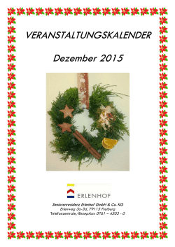 Veranstaltungskalender Dezember 2015