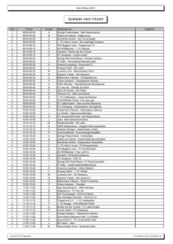 Spielplan nach Zeit