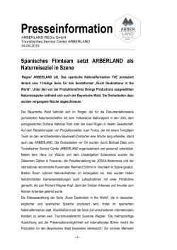 Pressemitteilung Spanisches Filmteam im ARBERLAND (PDF | 232