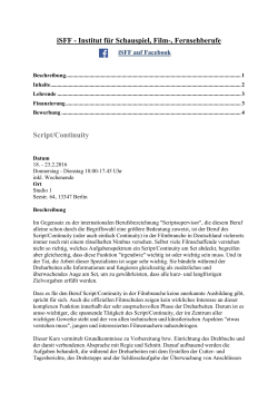 iSFF - Institut f&uuml;r Schauspiel, Film