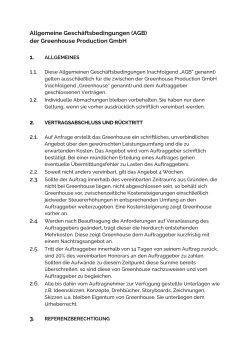 Allgemeine Geschäftsbedingungen (AGB) der Greenhouse