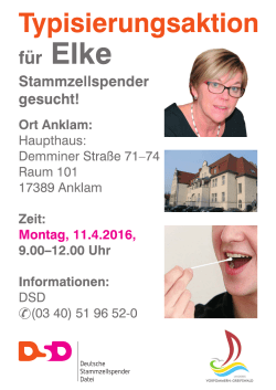 Helfen Sie Elke Finger mit einer Stammzellenspende!