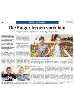 Die Finger lernen sprechen - Ev. Regenbogen Kindergarten