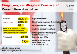 Finger weg von illegalem Feuerwerk!