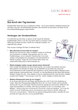 Gut durch den Tag kommen