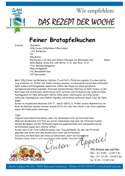 Feiner Bratapfelkuchen neu - Obsthof Romer in Litzelstetten