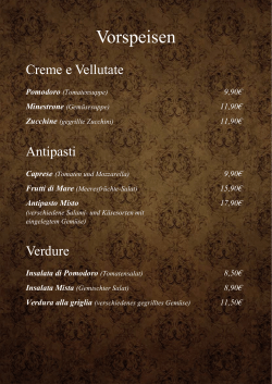 Speisekarte - IL RISTORANTE SOTTO VOCE