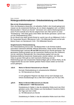 Hintergrundinformationen: Ortsdosisleistung und Dosis