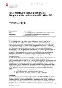 Umsetzung Nationales Programm HIV und andere STI 2011–2017
