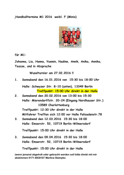 Handballtermine M1 2016 weibl. F (Minis) für