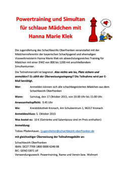 Powertraining und Simultan für schlaue Mädchen mit Hanna Marie