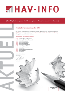 HAV Info Aktuell 10_2015 - Hamburgischer Anwaltverein eV