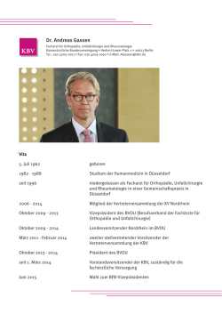 Dr. Andreas Gassen - Kassen&auml;rztliche Bundesvereinigung