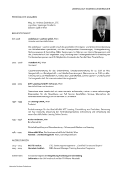 Lebenslauf Andreas Zederbauer