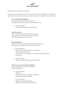 Dr. rer. pol. Manfred Schneider Vorsitzender des