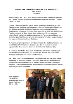 EHEMALIGER OBERB&Uuml;RGERMEISTER VON BRATISLAVA IN