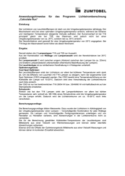Hilfe f&uuml;r das Programm Lichtstromberechnung &bdquo;Calculate