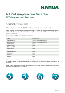 NARVA simple+clear Garantie - NARVA Lichtquellen GmbH + Co. KG