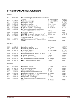 Stundenplan Japanologie HS 2015 (Version 2)