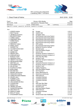Entry List as of 28.01.2016
