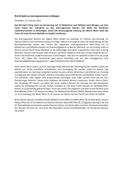 Pressemitteilung Interregionsrennen in Wengen am 13. und 14