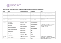 Preisträger des 17. Sprachenturniers des Bundeswettbewerbs