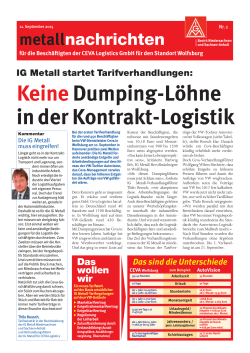Keine Dumping-Löhne in der Kontrakt-Logistik