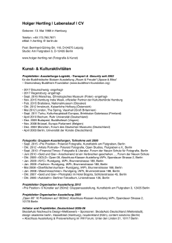 Holger Hertling | Lebenslauf | CV Kunst