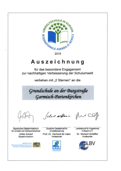 Auszeichnung - Grundschule Garmisch