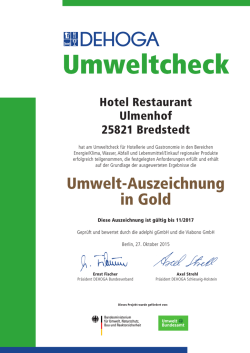 Umwelt-Auszeichnung in Gold