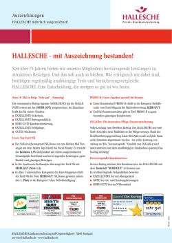 HALLESCHE - mit Auszeichnung bestanden!