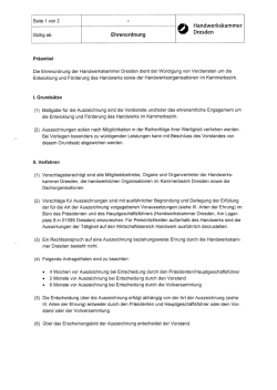 Ehrenordnung der Handwerkskammer Dresden