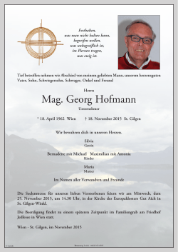 Mag. Georg Hofmann - Bestattung Lesiak