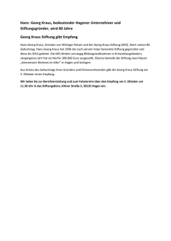 Hans-Georg Kraus wird 80. 28.09.2015