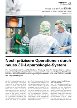 Noch präzisere Operationen durch neues 3D-Laparoskopie