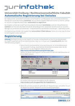 Automatische Registrierung bei Swisslex Registrierung Universität