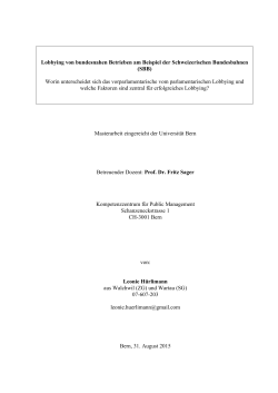 Lobbying von bundesnahen Betrieben am