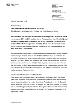 Immobilienpreise: Aufw&auml;rtstrend gestoppt? R&uuml;ckl&auml;ufiges
