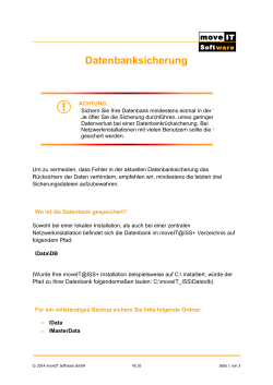 Datenbanksicherung - moveIT Software GmbH