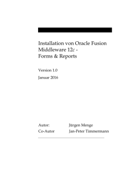 Installation von Oracle Fusion Middleware 12c
