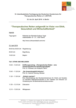 Therapeutisches Reiten zeitgemäß im Visier von Ethik